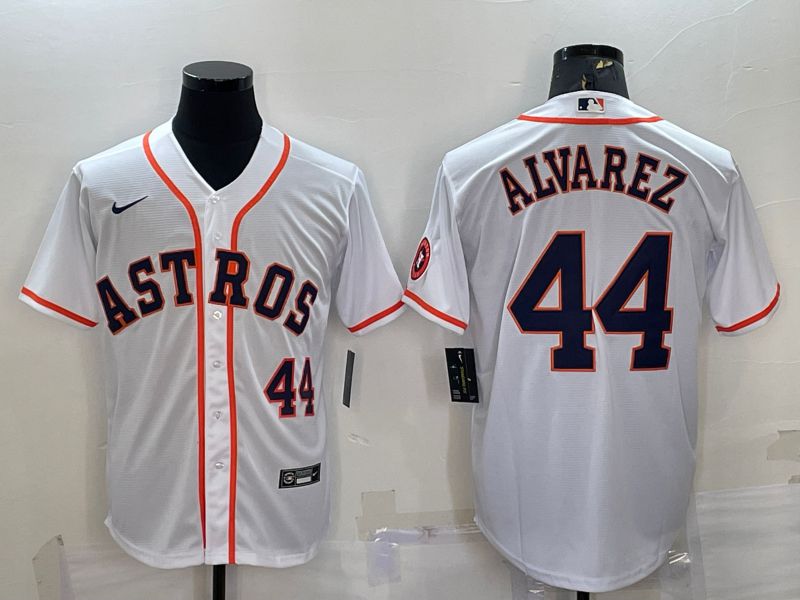 Men Houston Astros 44 Alvarez White Game Nike 2022 MLB Jersey